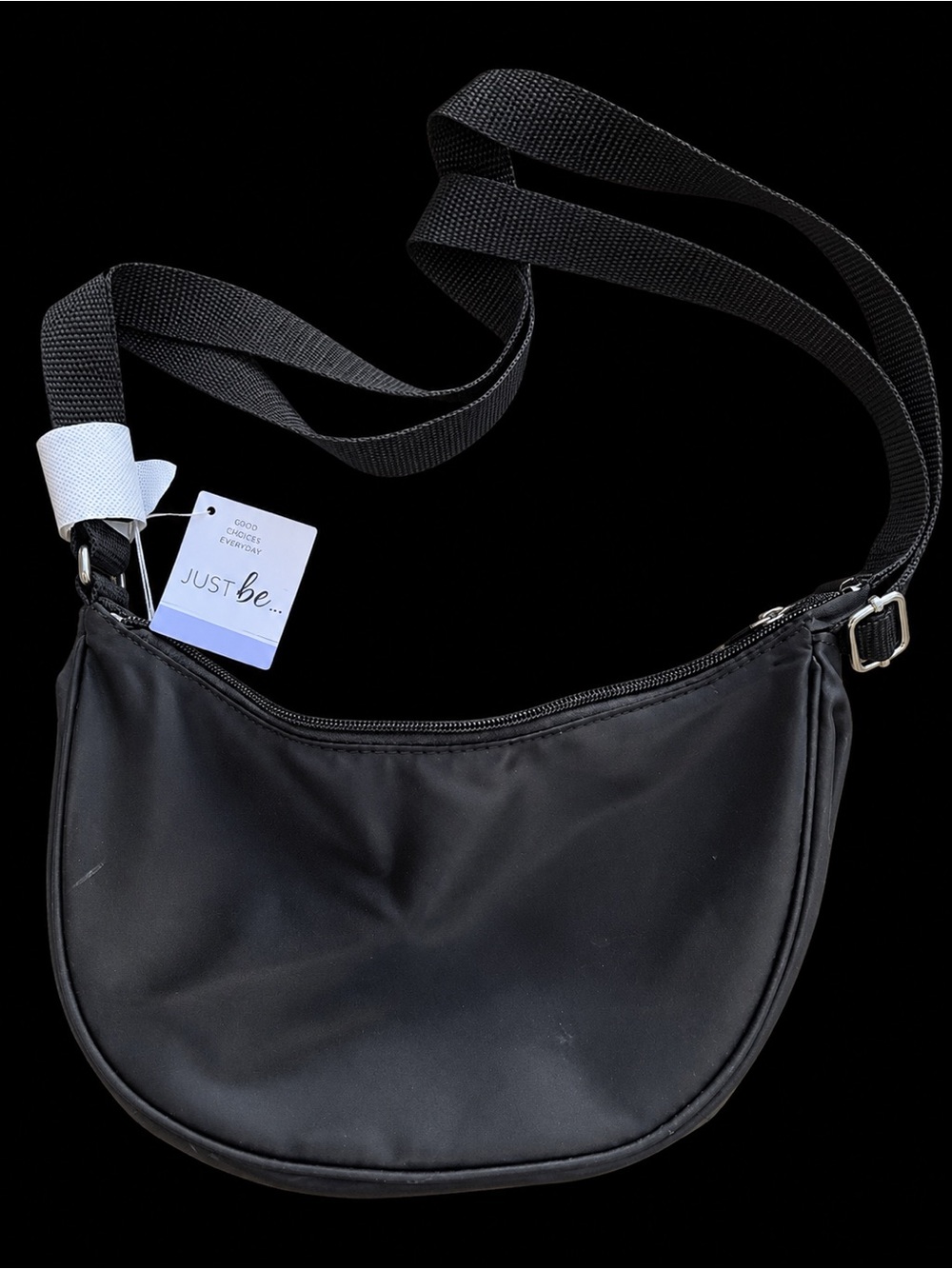 Just Be Black Crossbody Shoulder Bag for Men